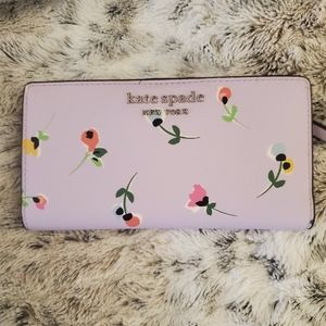 NWT Kate Spade lavender large slim bifold wallet